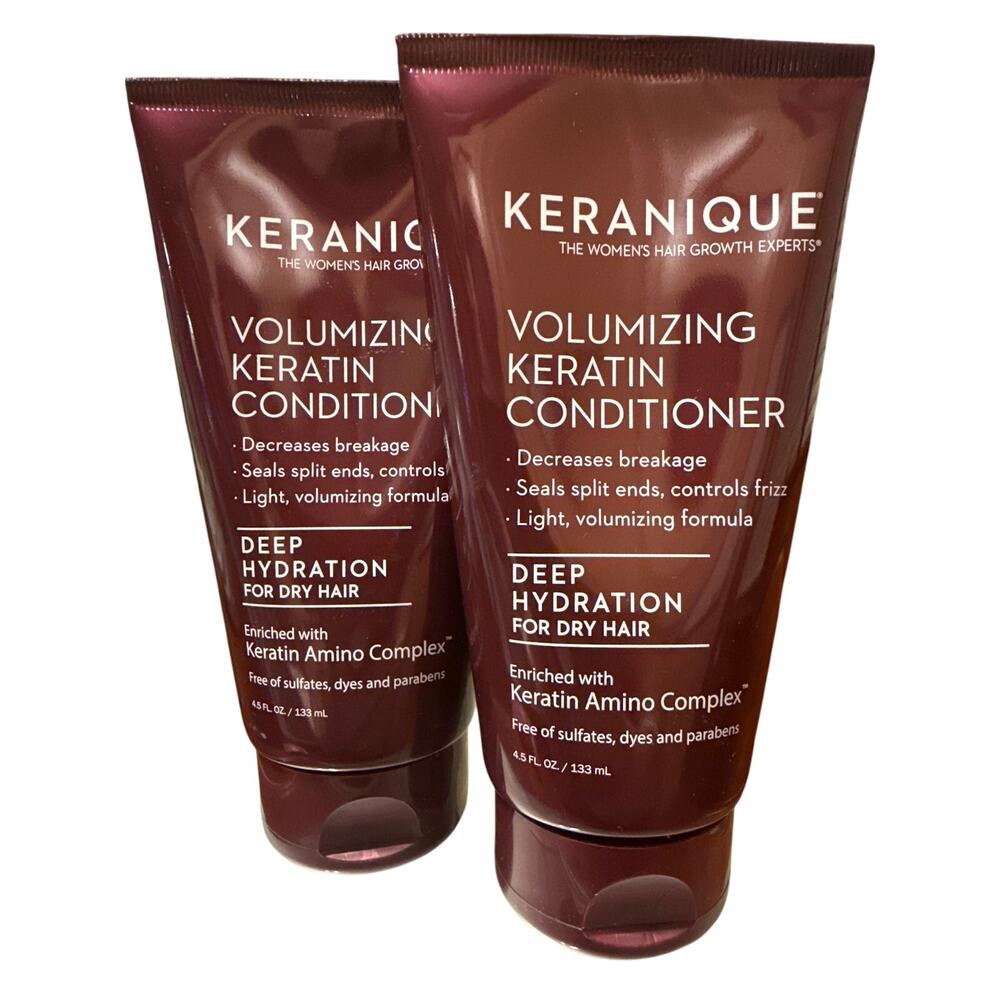 NEW Keranique Volumizing DEEP HYDRATION Keratin Conditioner 4.5 fl oz - 2 Pack